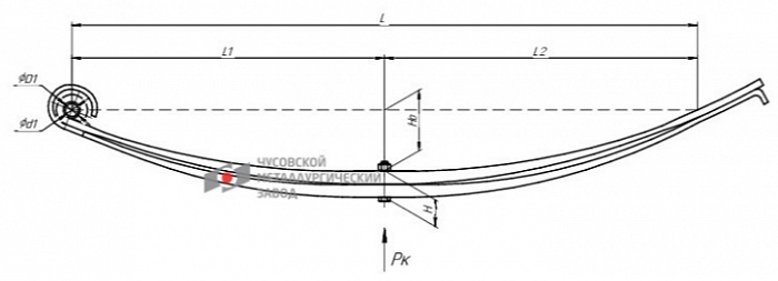 Передняя рессора Прицеп 887Б(М) 2-х листовая