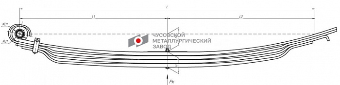 Передняя рессора Урал 6370 63704 4-листовая с шарниром